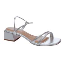 Sandália Beira Rio Salto Bloco Feminina Prata