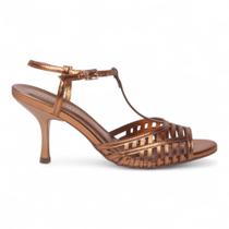 Sandália Belluno Salto Alto Vazada Peep Toe Salomé