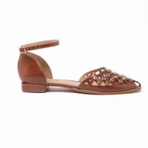 Sandália Belluno Salto Bloco Baixíssimo Vazado Tachas