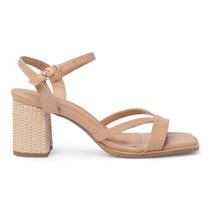 Sandália Belluno Vira Costura Salto Alto Palha