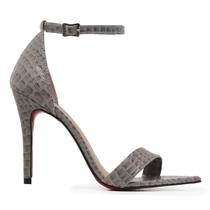 Sandália Bico Folha VL Croco Albany Salto Fino 10cm Sandália Bico Folha VL Croco Albany Salto Fino 10cm