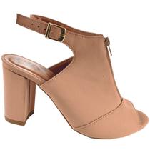 Sandalia Boot Nobuck Liso Rose Salto Bloco 8,5cm - ULLY Sandalia Boot Nobuck Liso Rose Salto Bloco 8,5cm - ULLY