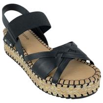 Sandália Bottero Couro Anabela Elástico Sandália Bottero Couro Anabela Elástico