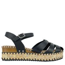 Sandália Bottero Couro Anabela Trançada Flatform Fivela