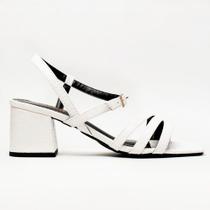 Sandália Branca Feminina Confortável Salto Baixo Tendência Sandália Branca Feminina Confortável Salto Baixo Tendência