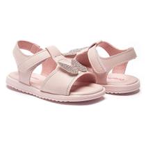 Sandália Calce-Fácil Bebê Menina Borboleta Strass