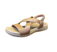 Sandália calce facil em couro linha confort Lia Line