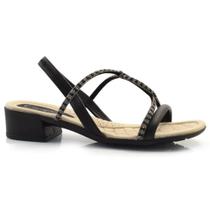 Sandália Campesi Soft Salto Baixo Detalhe Metal Super Confortável Feminina CP162 (65592)