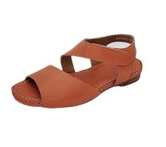 Sandália Capri Couro Orange tapete liso salto raiado crepe Chamonix Feminina