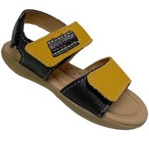 Sandália Carinhoso Ortopé 223371-603 Menino - Preto/Mostarda