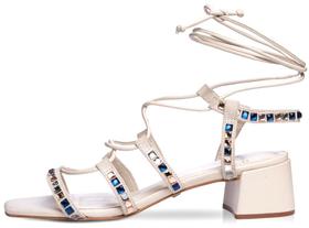 Sandalia Carrano Bright Lace Up Salto Bloco Couro 155360