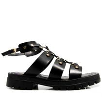 Sandalia Carrano Tiras Tratorada Couro