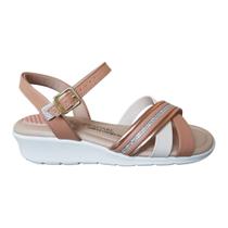 Sandalia Casual Anabela Modare Tiras Strass Palmilha Confort Esporao 7190.102