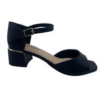 Sandália Casual Comfortflex Salto Bloco Baixo Preta 2554405 - Preto 34