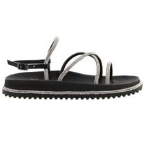 Sandalia Casual Feminina Com Strass Confort