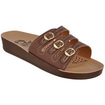 Sandália Casual Feminino Ortopédica 3 Fivelas Anatômica Confortável