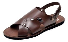 Sandália Casual Masculina Confrot Em Couro