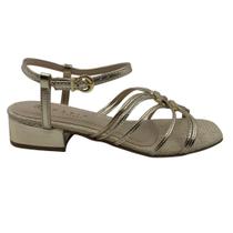 Sandália Casual Ramarim Salto Baixo Dourada 2548205 - Ouro 38 Sandália Casual Ramarim Salto Baixo Dourada 2548205 - Ouro 38