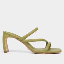 Sandália Cecconello Bico Quadrado Salto Médio Feminina