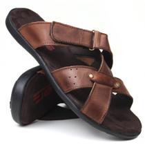 Sandália Chinelo Casual Masculino Couro Látego Sandália Chinelo Casual Masculino Couro Látego