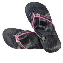 Sandália Chinelo de Dedo Feminino Preto e Rosa Para Esporão Super Macio Ortopédico