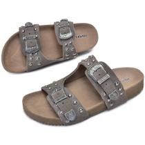Sandália Chinelo en Feminina Confort Premium Couro