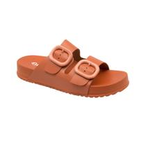 Sandalia Chinelo Feminina Tiras Em Couro Coral Sandalia Chinelo Feminina Tiras Em Couro Coral