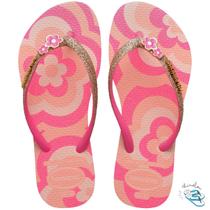 Sandalia Chinelo Havaianas Kids Slim Glitter Original Cor:Blossom/Rosa FluxTamanho:27/28