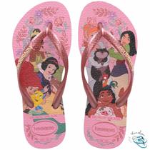 Sandalia Chinelo Havaianas Kids Slim Princess Princesas Cinderela Original Cor:Roxo/RoxoTamanho:33/34