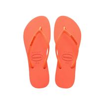 Sandalia Chinelo Havaianas Slim Glitter Neon Coral Spark