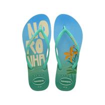 Sandalia Chinelo Havaianas Slim Postcard Bege Palha