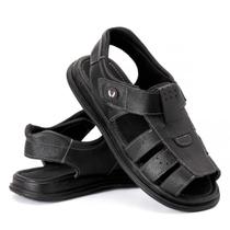 Sandália Chinelo Masculino Em Couro Solado Antiderrapante Ideal Para Idosos Sandália Chinelo Masculino Em Couro Solado Antiderrapante Ideal Para Idosos