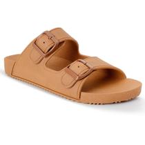 Sandalia Chinelo Papete rasteira feminina Injetada Caramelo