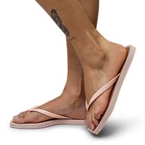 Sandália Chinelo Rasteira Feminina Bico Quadrado Modernidade Inovação Lançamento em Rosa Você Mulher Mais inda Ainda