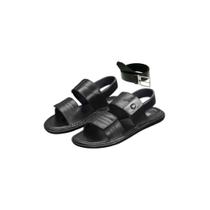 Sandalia chinelo slide casual couro leg cinto envio imediato