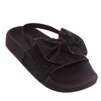 Sandalia Chinelo Slide criança Feminina preta Glitter Sandalia Chinelo Slide criança Feminina preta Glitter