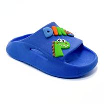 Sandália Chinelo Slide Nuvem Menino Infantil Dino Dinossauro Leve Confortável Macio 21 ao 32