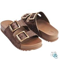 Sandalia Chinelo Slide Papete Feminina Zaxy Partner Glitter Lançamento Novidade Conforto