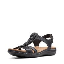 Sandália Clarks Laurieann Kay feminina de couro preto tamanho 8 Sandália Clarks Laurieann Kay feminina de couro preto tamanho 8