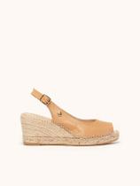 Sandália Clavel Anabela 7 cm Napa Marrom Claro