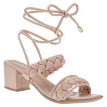 Sandália com Amarração e Salto Médio Estilo e Conforto o Dia Todo Lançamento