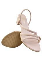 Sandalia com Salto Baixo Caramelo Moda Feminina Casual