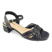 Sandália Comfortflex 2554404 Salto Bloco fivela ajustável trançada Sandália Comfortflex 2554404 Salto Bloco fivela ajustável trançada