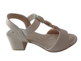 Sandália Comfortflex Feminino Salto Bloco 2557403 Almond Sandália Comfortflex Feminino Salto Bloco 2557403 Almond