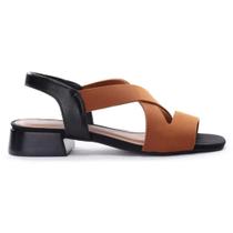 Sandália Confortaria Salto Bloco Lycra Calce Fácil 674.1011