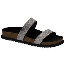 Sandália Conforto Feminina Pepete Slide Fitas Strass Beira Rio 8523.106.27881