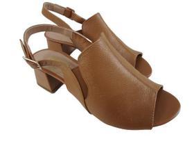 Sandália couro BEGE, estilo sandal boot, salto 4 cms. - Mariotti calzature