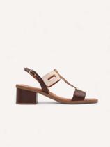 Sandália Couro Color Block - Caramelo Sandália Couro Color Block - Caramelo