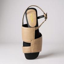 Sandália Couro Flay Amêndoa Dani Duran 68088