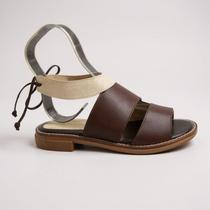 Sandália Couro Flay Madeira Dani Duran 93306